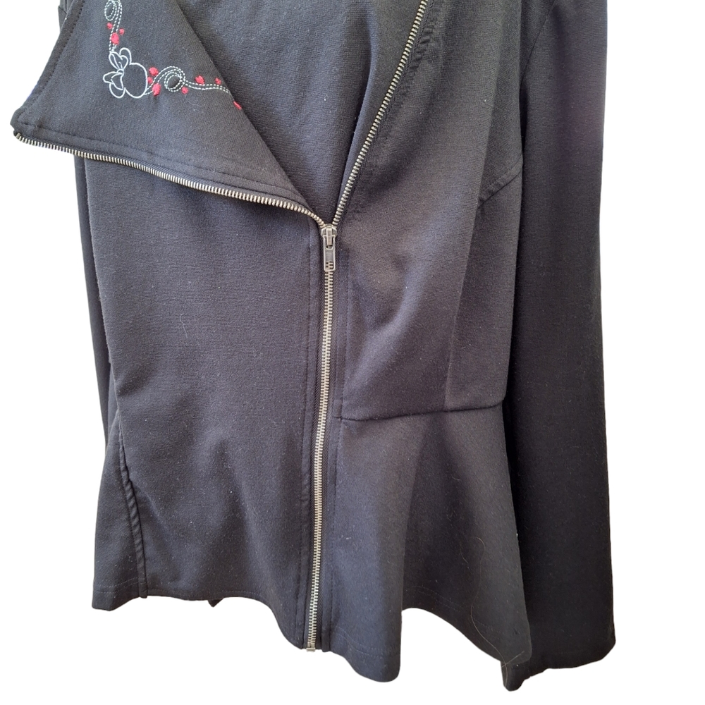 Torrid Disney Collection Minnie Mouse Black Peplum Moto Knit Jacket Plus Sz5 5X - Picture 5 of 11